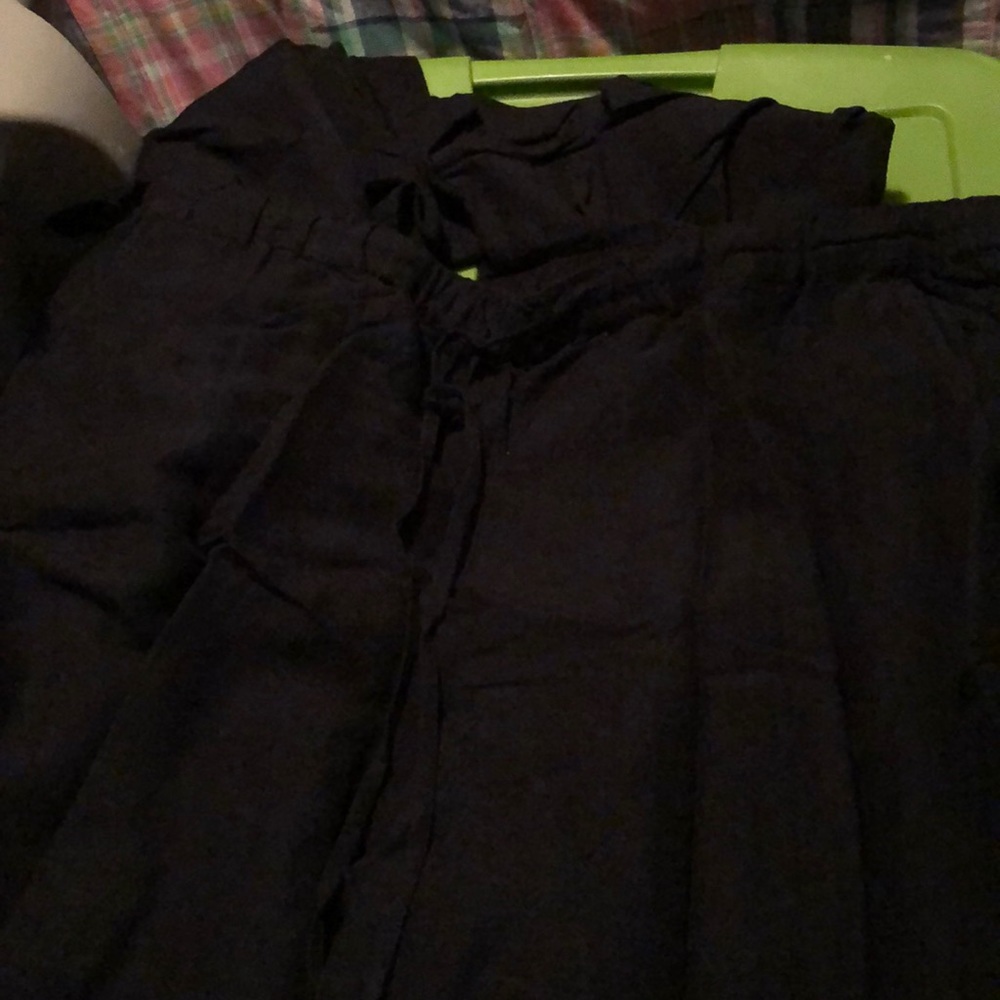 Flare leg black dress pants